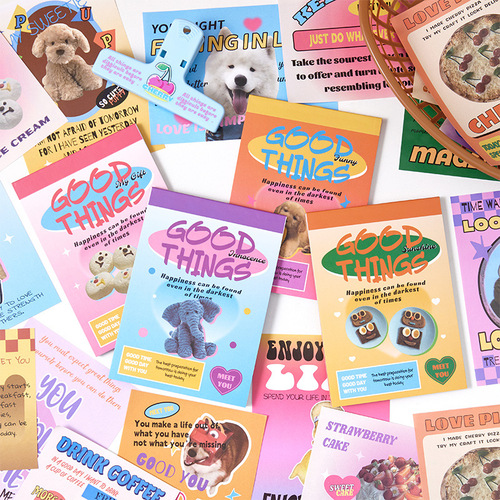 디자인 대떡메 뜯어쓰는 다꾸 포토 일러스트 엽서 메모지 60매